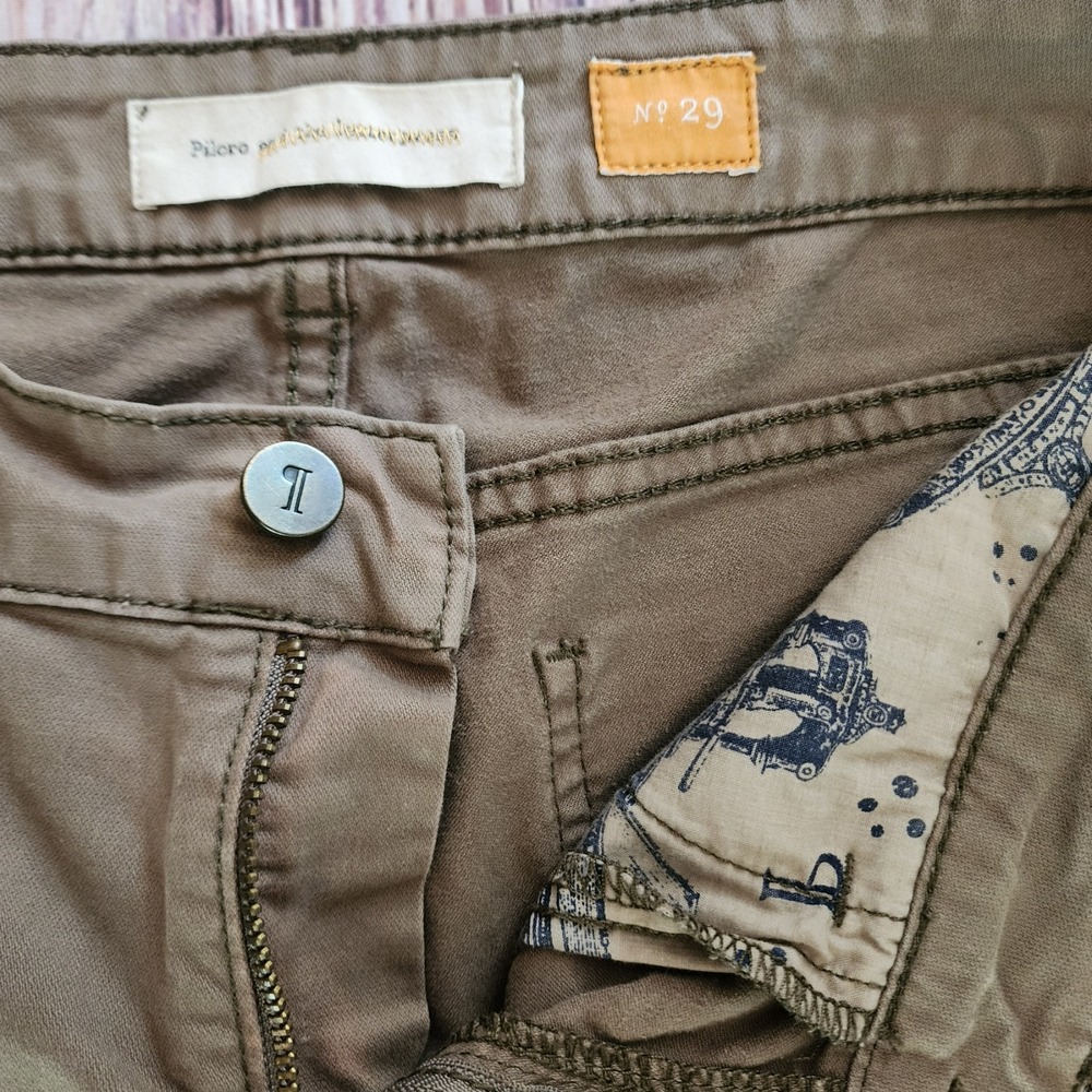 Pilcro and the Letterpress Zip‎ Pocket Moto Pants 29 Olive Green Stretch Utility - Picture 4 of 7